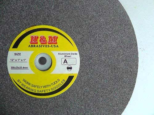 12" x 1" x 1" x 1" BENCH GRINDING WHEEL 46 grit Vitrified 1" Arbor includes 3/4" 5/8" 1/2" Bushing